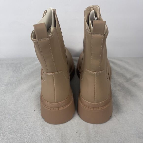 DREAM PAIRS Platform Chelsea Ankle Boots Chunky Lug Sole Size 9 Beige Sdab2210w - Picture 6 of 10